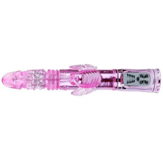 BAILE - VIBRADOR RECARGABLE CON ROTACION Y ESTIMULADOR THROBBING BUTTERF - Nuvica