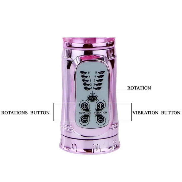 BAILE - VIBRADOR RECARGABLE CON ROTACION Y ESTIMULADOR THROBBING BUTTERF - Nuvica
