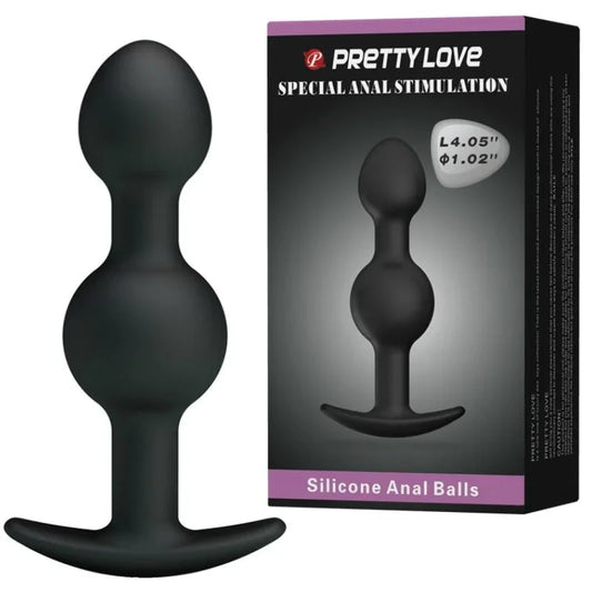 PRETTY LOVE - BOLAS ANALES SILICONA ESTIMULACION ESPECIAL 10.3 CM NEGRO - Nuvica