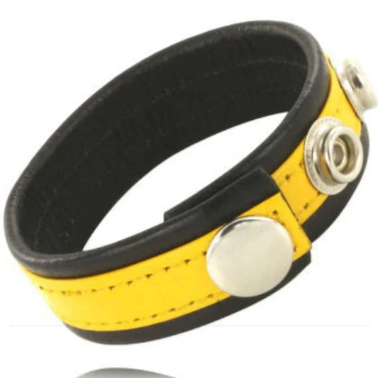 LEATHER BODY - CORREA CUERO AJUSTABLE PENE AMARILLO-NEGRA - Nuvica