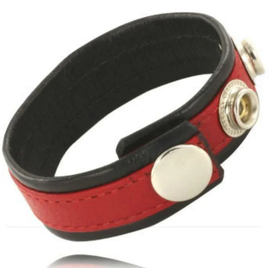 LEATHER BODY - CORREA DE CUERO AJUSTABLE PARA PENE ROJA- NEGRA - Nuvica