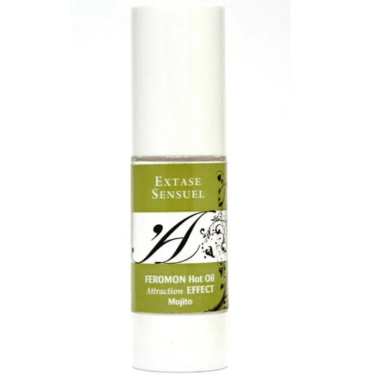 EXTASE SENSUAL - ACEITE MASAJE EFECTO CALOR CON FEROMONAS MOJITO 30 ML - Nuvica
