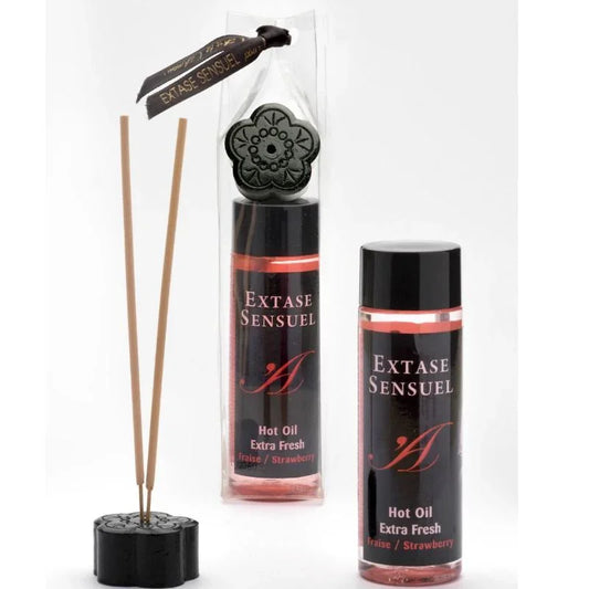 EXTASE SENSUAL - ACEITE MASAJE EFECTO EXTRA FRESH FRESA 100 ML - Nuvica