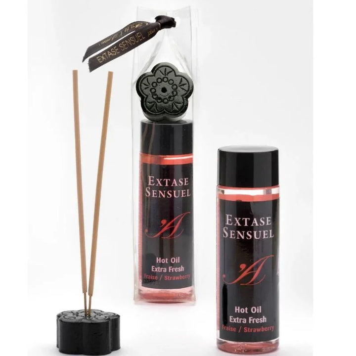 EXTASE SENSUAL - ACEITE MASAJE EFECTO EXTRA FRESH FRESA 100 ML - Nuvica