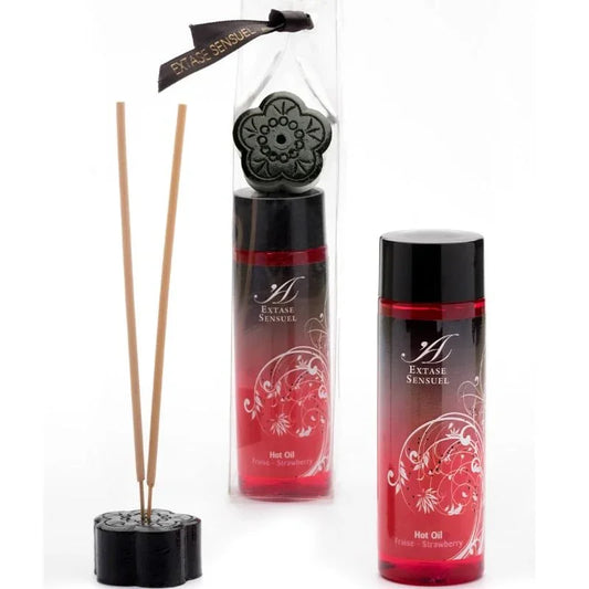 EXTASE SENSUAL - ACEITE ESTIMULANTE CALOR FRESA 100 ML - Nuvica