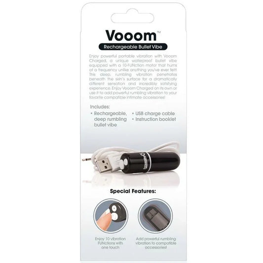 SCREAMING O - BALA VIBRADORA RECARGABLE VOOOM NEGRO - Nuvica