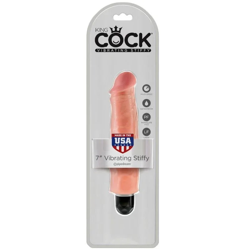KING COCK - VIBRADOR REALÍSTICO STIFFY 17.8 CM NATURAL - Nuvica