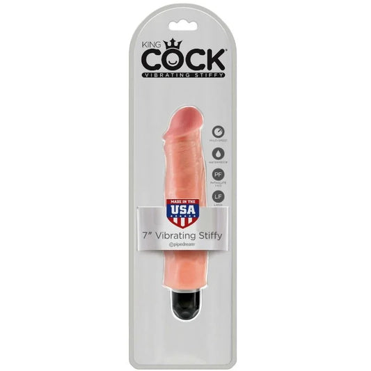 KING COCK - VIBRADOR REALÍSTICO STIFFY 17.8 CM NATURAL - Nuvica