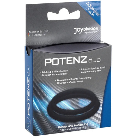 JOYDIVISION POTENZDUO - ANILLOS PARA PENE NEGRO - M - Nuvica