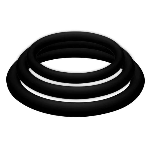 JOYDIVISION POTENZDUO - PLUS PACK 3 ANILLOS PARA PENE NEGRO - S, M, L - Nuvica