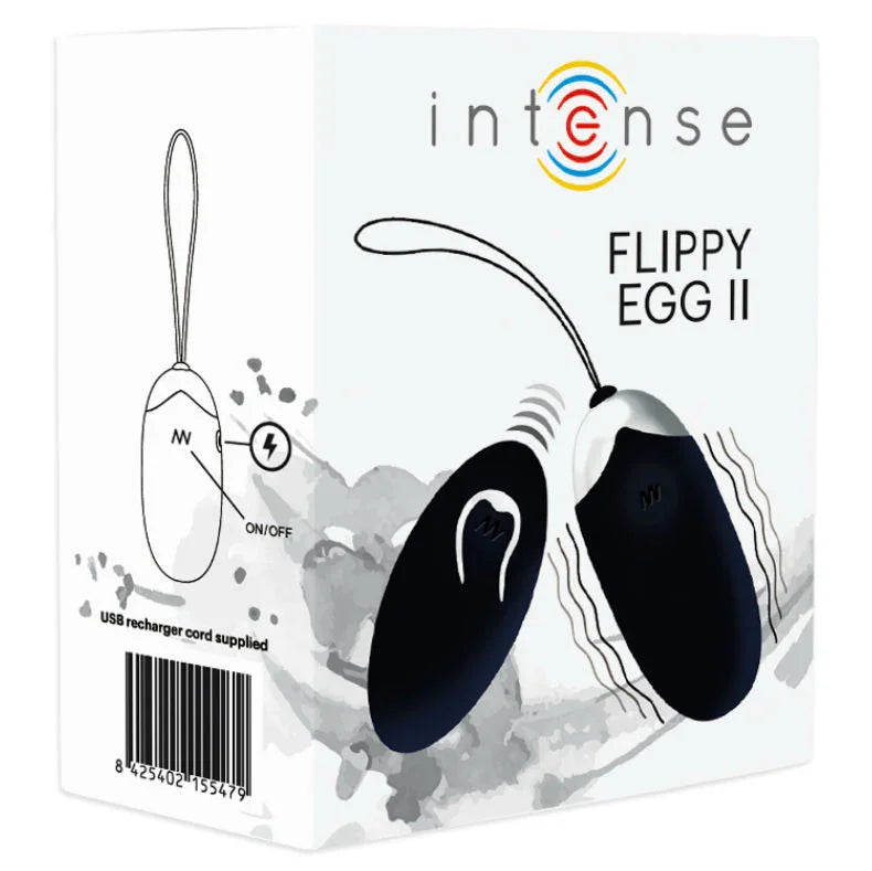 INTENSE - FLIPPY II HUEVO RECARGABLE REMOTO NEGRO - Nuvica