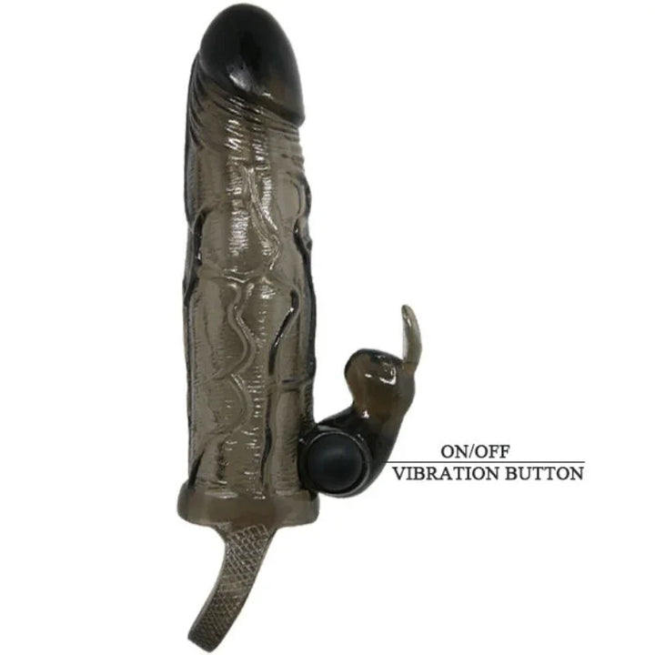BAILE - BRAVE MAN FUNDA REALISTICA PENE CON RABBIT 16.5 CM NEGRO - Nuvica