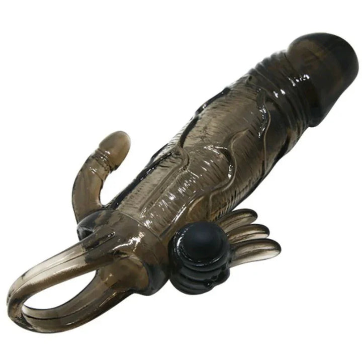 BAILE - BRAVE MAN FUNDA PENE ANAL Y CLITORIS VIBRADOR 16.5 CM NEGRO - Nuvica