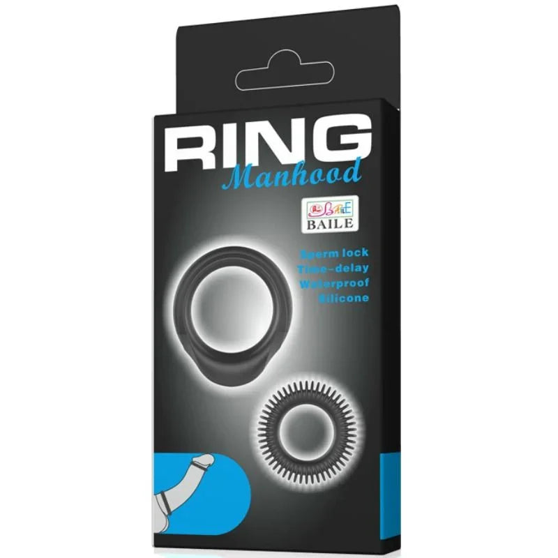 BAILE - KIT 2 ANILLOS SILICONA RING MANHOOD - Nuvica