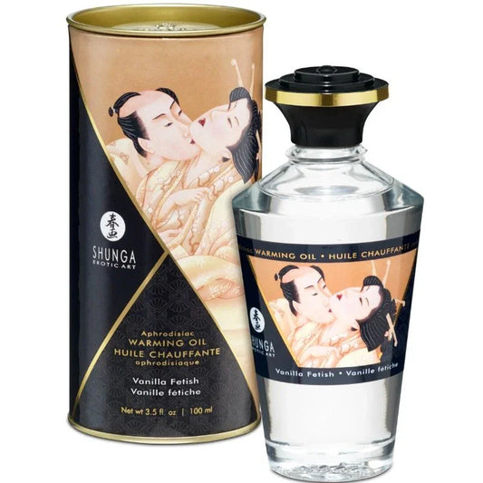 SHUNGA - ACEITE MASAJE EFECTO CALOR SABOR VAINILLA 100 ML - Nuvica