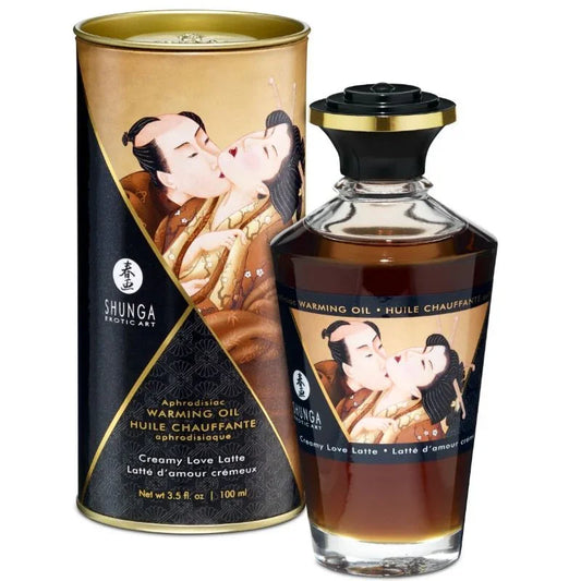 SHUNGA - ACEITE MASAJE EFECTO CALOR SABOR CAFÉ 100 ML - Nuvica