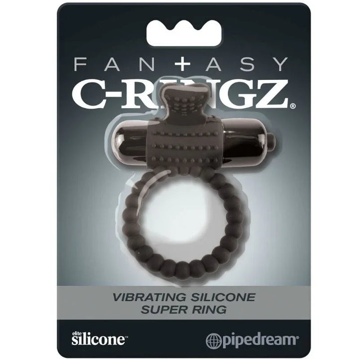 FANTASY C-RINGZ - ANILLO VIBRADOR DE SILICONA NEGRO - Nuvica