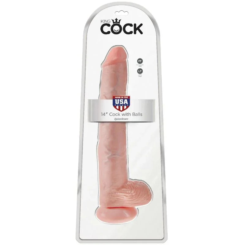 KING COCK - PENE CON TESTÍCULOS 35.6 CM COLOR NATURAL - Nuvica