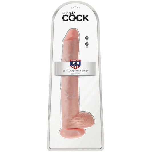 KING COCK - PENE CON TESTÍCULOS 35.6 CM COLOR NATURAL - Nuvica