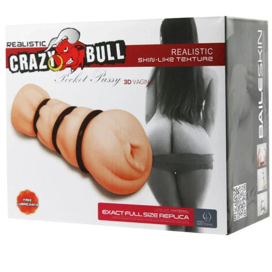 CRAZY BULL - VAGINA MASTURBADOR CON ANILLOS - Nuvica