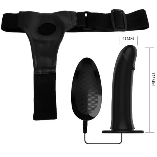 PRETTY LOVE - VITO STRAP ON CON DILDO HUECO Y VIBRACIÓN 17.3 CM - Nuvica
