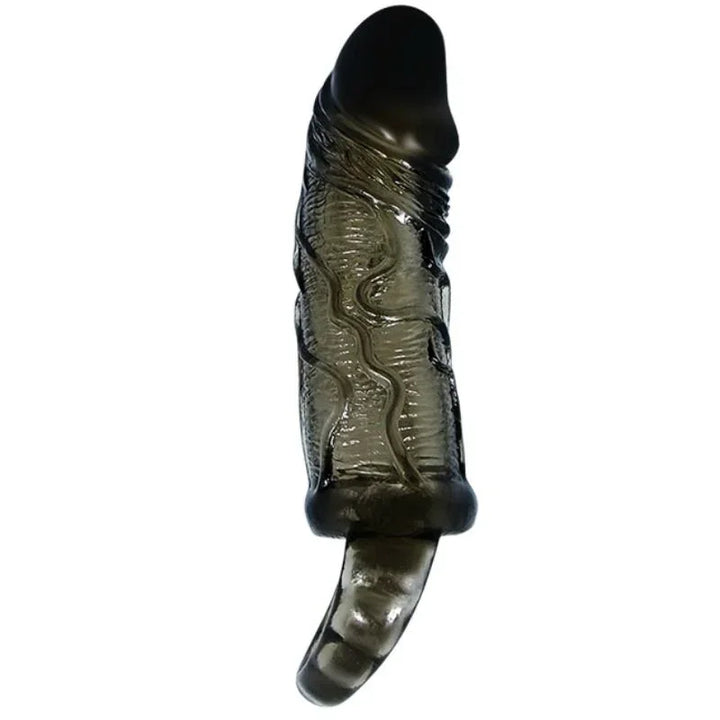 BAILE - FUNDA EXTENSORA PENE CON STRAP PARA TESTÍCULOS NEGRO 13.5 CM - Nuvica