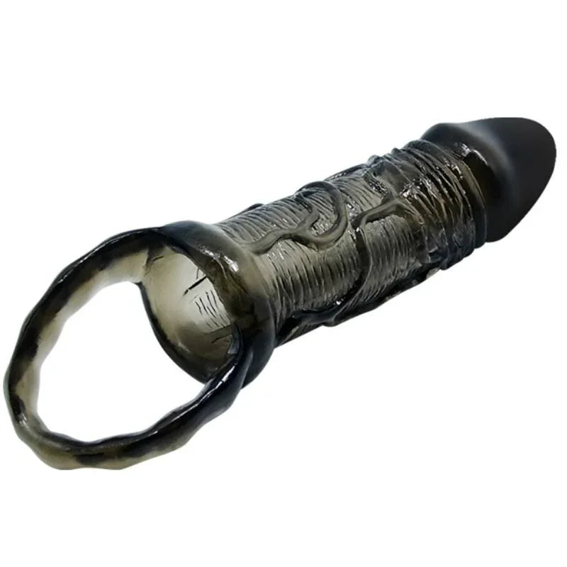BAILE - FUNDA EXTENSORA PENE CON STRAP PARA TESTÍCULOS NEGRO 13.5 CM - Nuvica