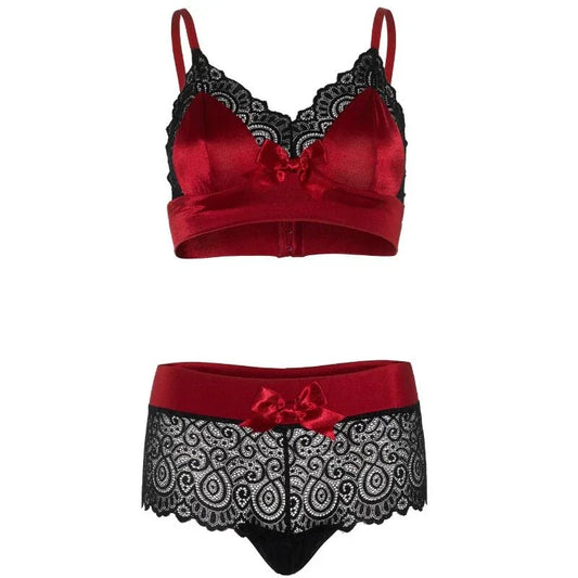 LEG AVENUE - SET DOS PIEZAS ROJO Y NEGRO S/M - Nuvica