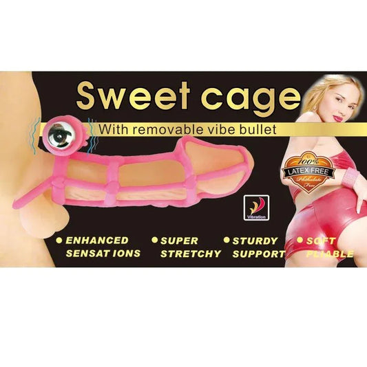 BAILE - SWEET 10 RITMOS FUNDA Y ANILLO SILICONA PARA EL PENE ROSA - Nuvica