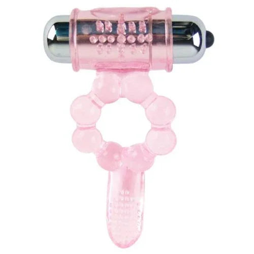 BAILE - ANILLO SILICONA 10 RITMOS LENGUA CON VIBRACIÓN ROSA - Nuvica