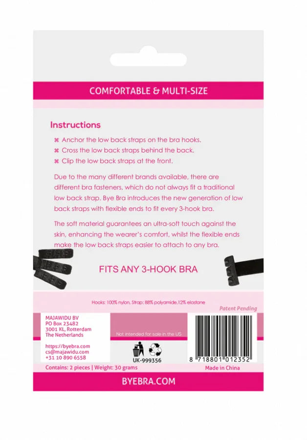 BYE-BRA - ADAPTADOR SUJETADOR ESPALDA ABIERTA NEGRO & BLANCO - Nuvica