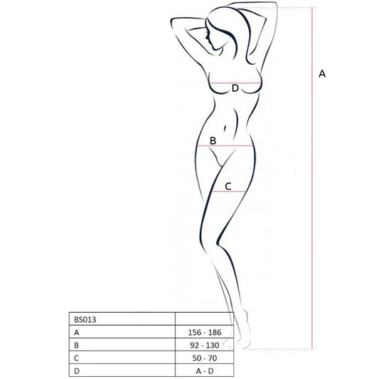 PASSION - WOMAN BS013 BODYSTOCKING ROJO TALLA ÚNICA - Nuvica