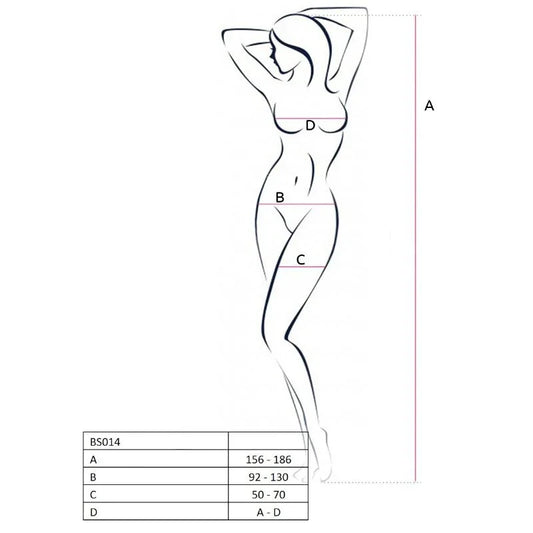 PASSION - WOMAN BS014 BODYSTOCKING BLANCO TALLA ÚNICA - Nuvica