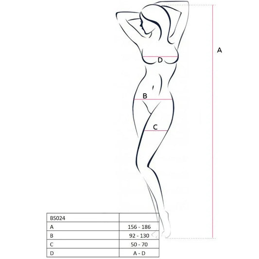 PASSION - WOMAN BS024 BODYSTOCKING BLANCO TALLA ÚNICA - Nuvica