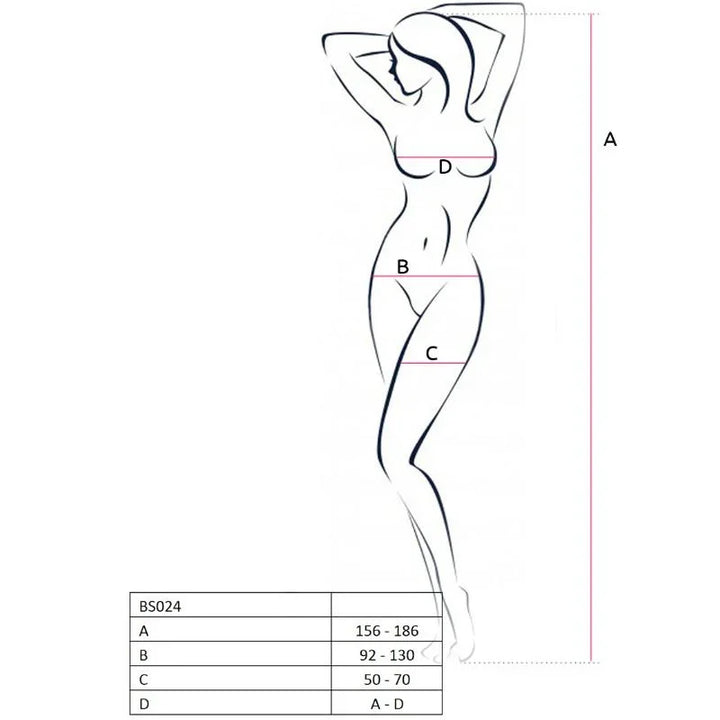 PASSION - WOMAN BS024 BODYSTOCKING BLANCO TALLA ÚNICA - Nuvica