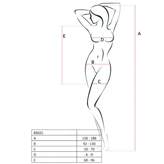 PASSION - WOMAN BS025 BODYSTOCKING ESTILO VESTIDO NEGRO TALLA ÚNICA - Nuvica