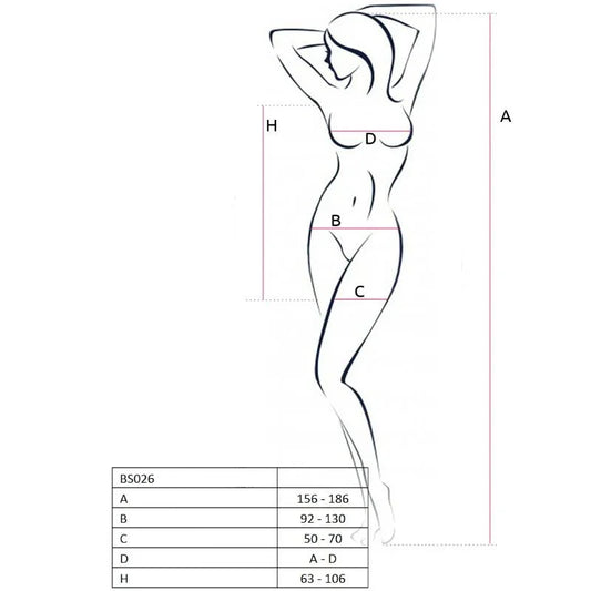 PASSION - WOMAN BS026 BODYSTOCKING ESTILO VESTIDO NEGRO TALLA ÚNICA - Nuvica