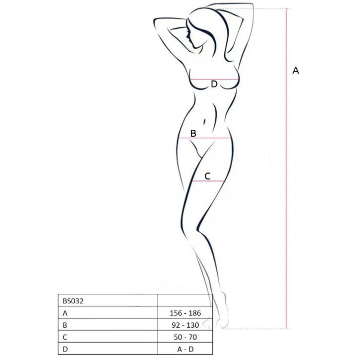PASSION - WOMAN BS032 BODYSTOCKING NEGRO TALLA ÚNICA - Nuvica