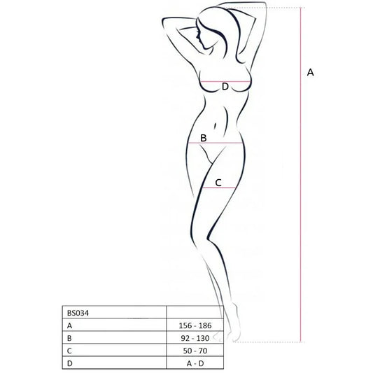 PASSION - WOMAN BS034 BODYSTOCKING BLANCO TALLA ÚNICA - Nuvica