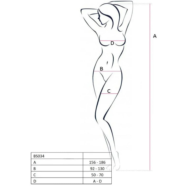 PASSION - WOMAN BS034 BODYSTOCKING ROJO TALLA ÚNICA - Nuvica