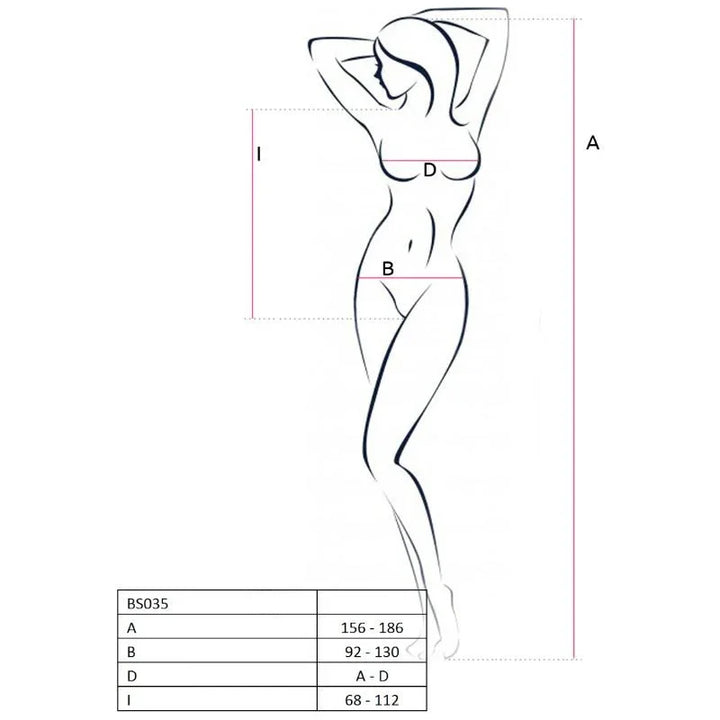 PASSION - WOMAN BS035 BODYSTOCKING ROJO TALLA ÚNICA - Nuvica