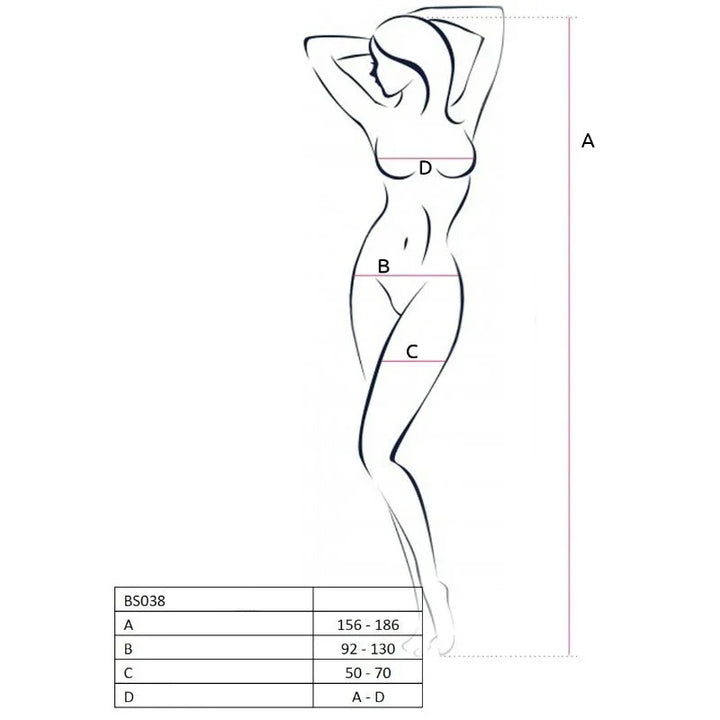 PASSION - WOMAN BS038 BODYSTOCKING ROJO TALLA ÚNICA - Nuvica