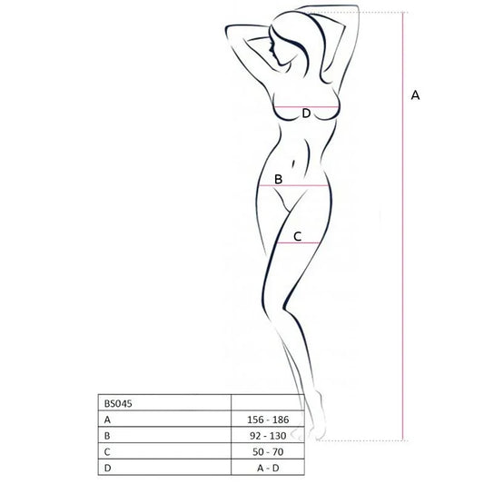 PASSION - WOMAN BS045 BODYSTOCKING BLANCO TALLA ÚNICA - Nuvica