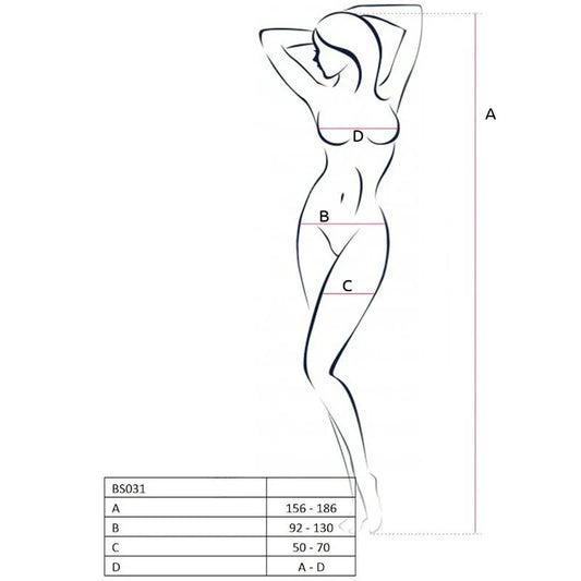 PASSION - WOMAN BS031 BODYSTOCKING ROJO TALLA ÚNICA - Nuvica