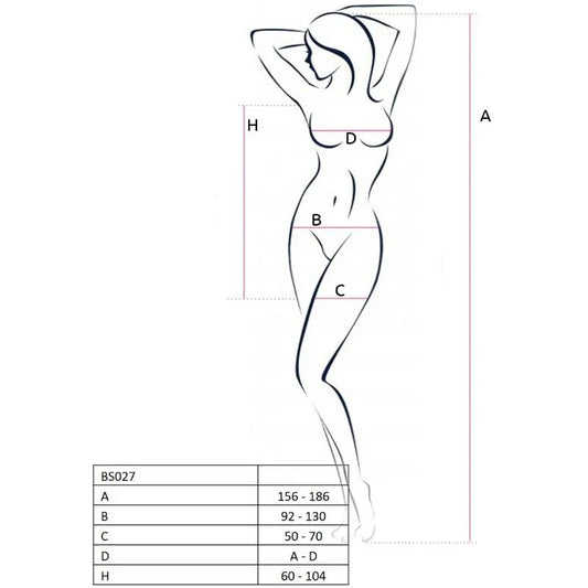 PASSION - WOMAN BS027 BODYSTOCKING ESTILO VESTIDO NEGRO TALLA ÚNICA - Nuvica