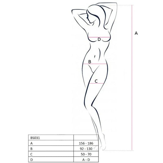 PASSION - WOMAN BS031 BODYSTOCKING NEGRO TALLA ÚNICA - Nuvica
