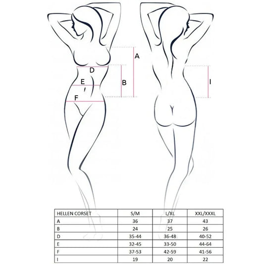 PASSION - WOMAN HELLEN CORSET NEGRO TALLA S/M - Nuvica