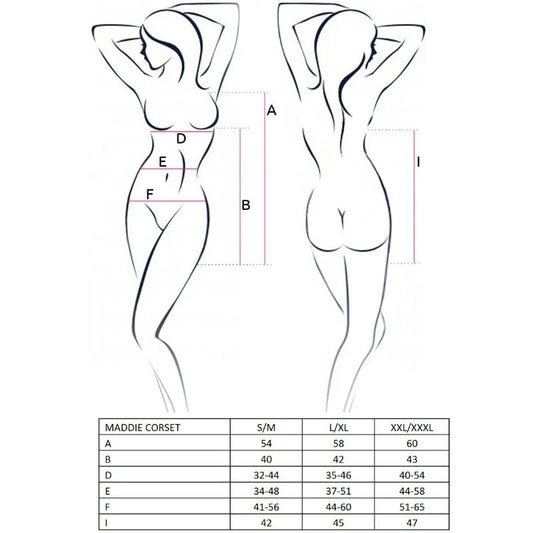 PASSION - WOMAN MADDIE CORSET NEGRO TALLA S/M - Nuvica