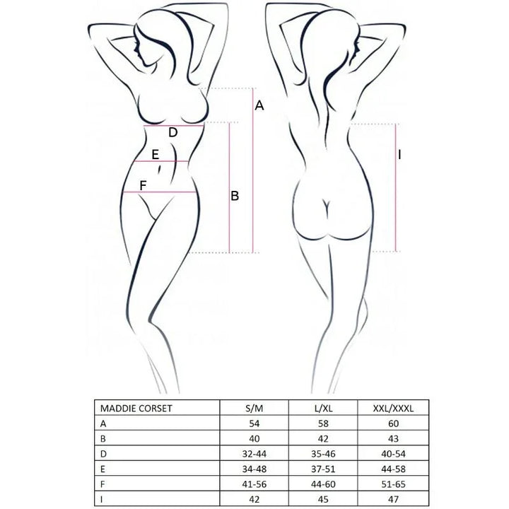 PASSION - WOMAN MADDIE CORSET NEGRO TALLA S/M - Nuvica
