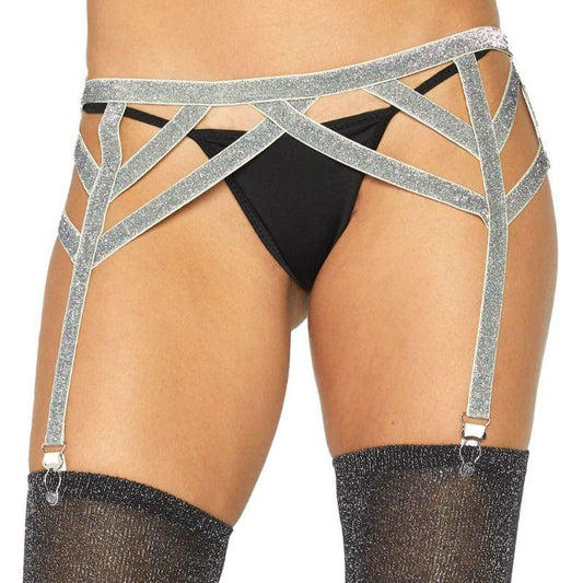 LEG AVENUE - LIGUERO LUREX PLATEADO TALLA ÚNICA - Nuvica